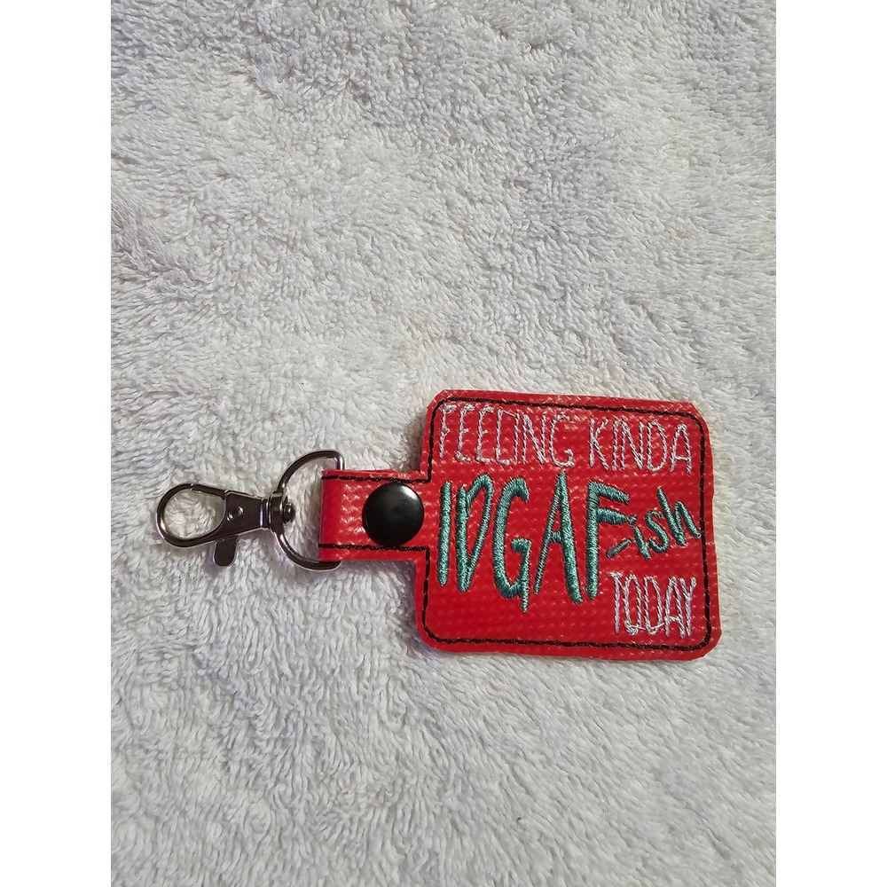 IDGAF‎ Fish Today Keychain Funny Novelty Keyring Purse Charm Gift Red